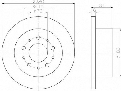 HELLA PAGID 8dd355108961 -  Тормозной диск